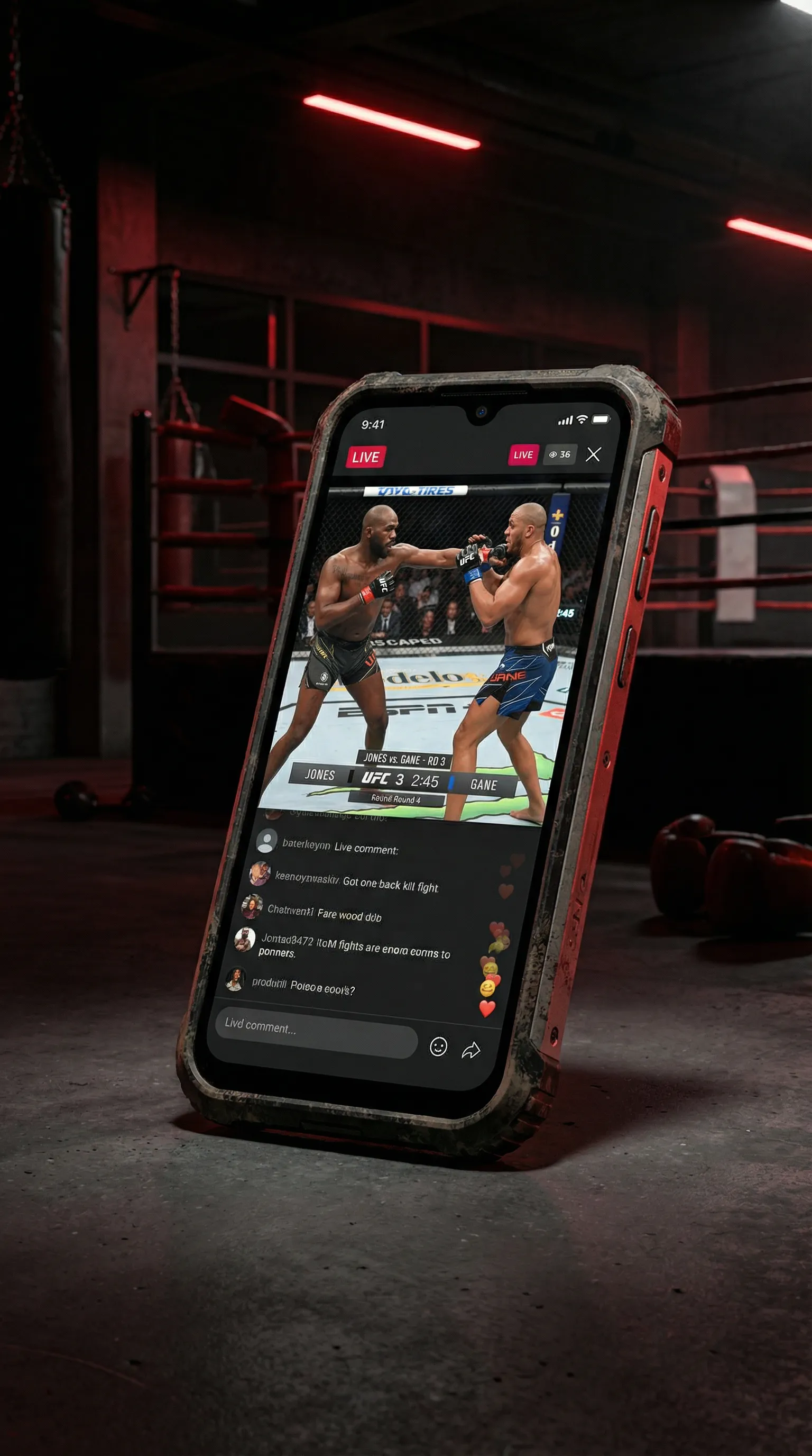 XGAME平台 移动端APP格斗直播界面